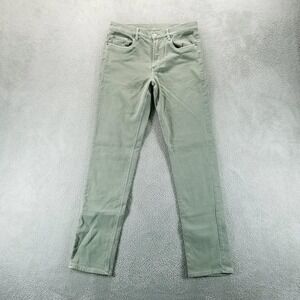 Faherty Jeans Mens 30x32 Green Stretch Terry Slim Straight Light Wash Denim